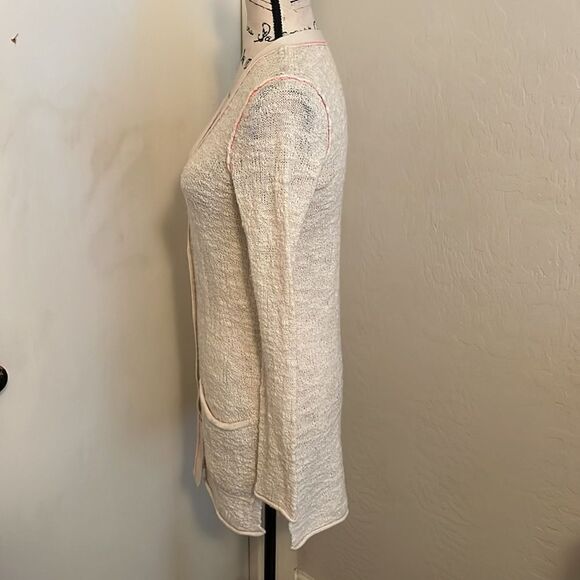 Free People Off White Sweater Cardigan Casual Feminine Academia Work Office - Picture 2 of 13